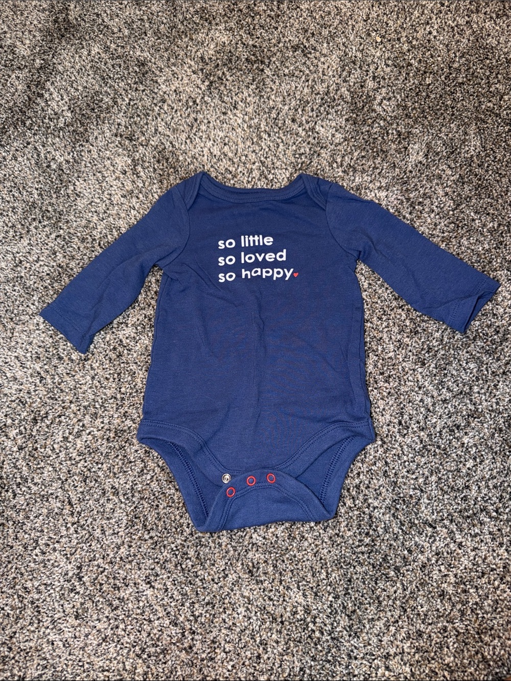 Cat & Jack Navy Long-Sleeve Baby One-Piece Bodysuit with White Text